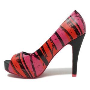 Abbey Dawn Hot Pink Zip It Platform Stiletto Heels Women's Size 9